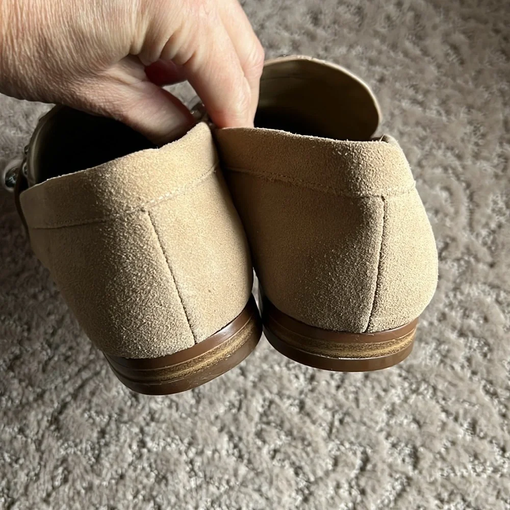 Karl Lagerfeld Avah Studs loafer slip on flats taupe size 6.5 shoe